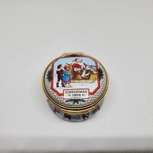 Halcyon Days Enamels Christmas 1994 trinket
